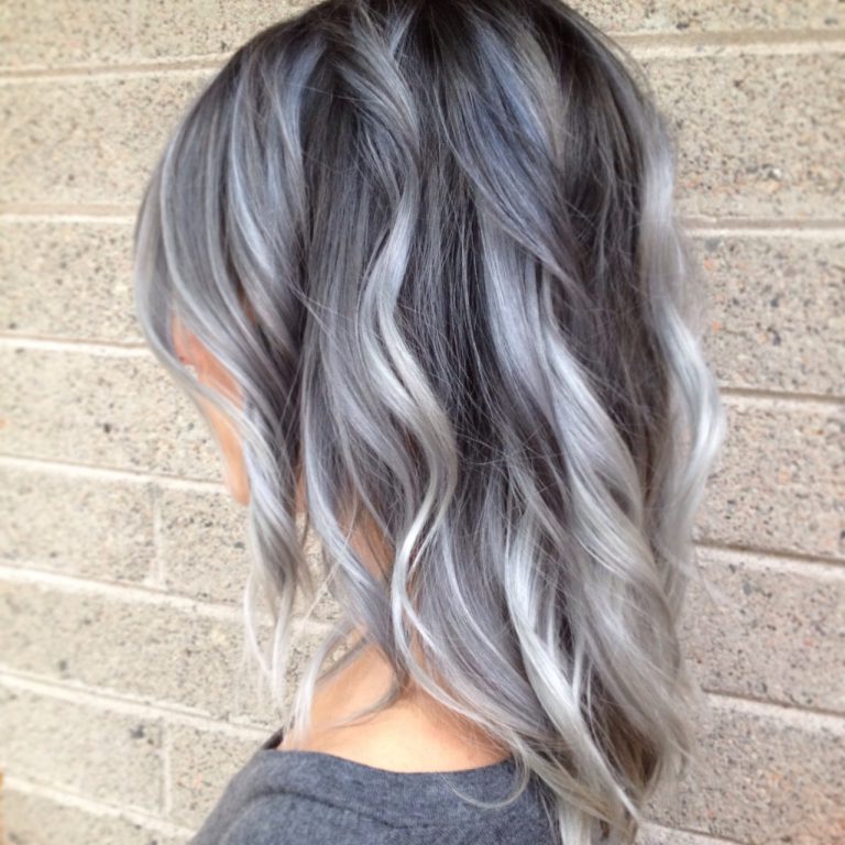 Ombre Schwarz Grau Kurze Haare