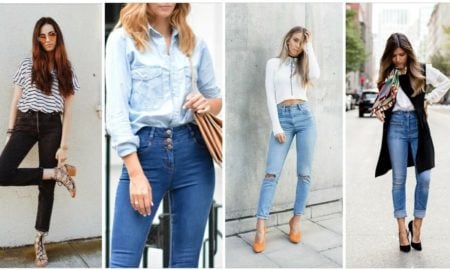 High Waist Jeans Outfit Ideen