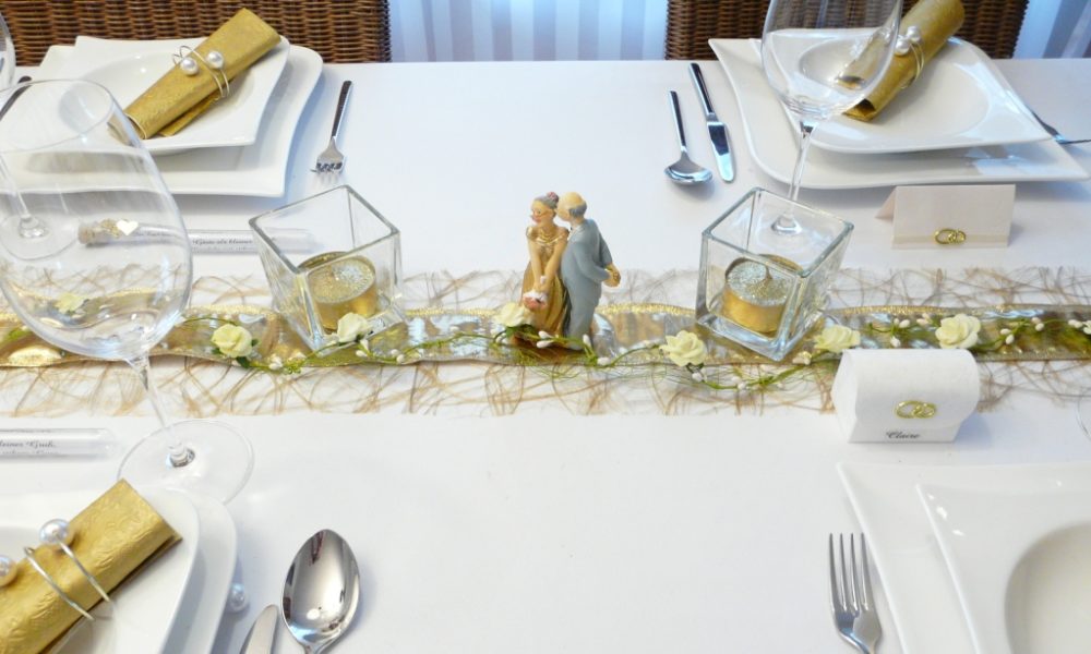 Tischdeko Goldene Hochzeit