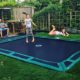 bodengleiches Trampolin Inground Kinder spielen