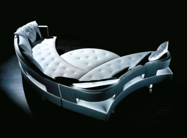 Designer Sofa modular Lederpolsterung