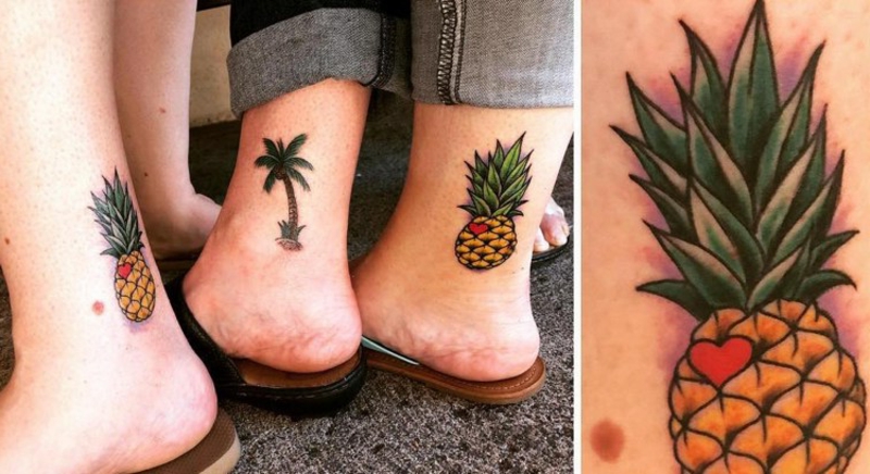 Ananas Tattoo Palme Füße