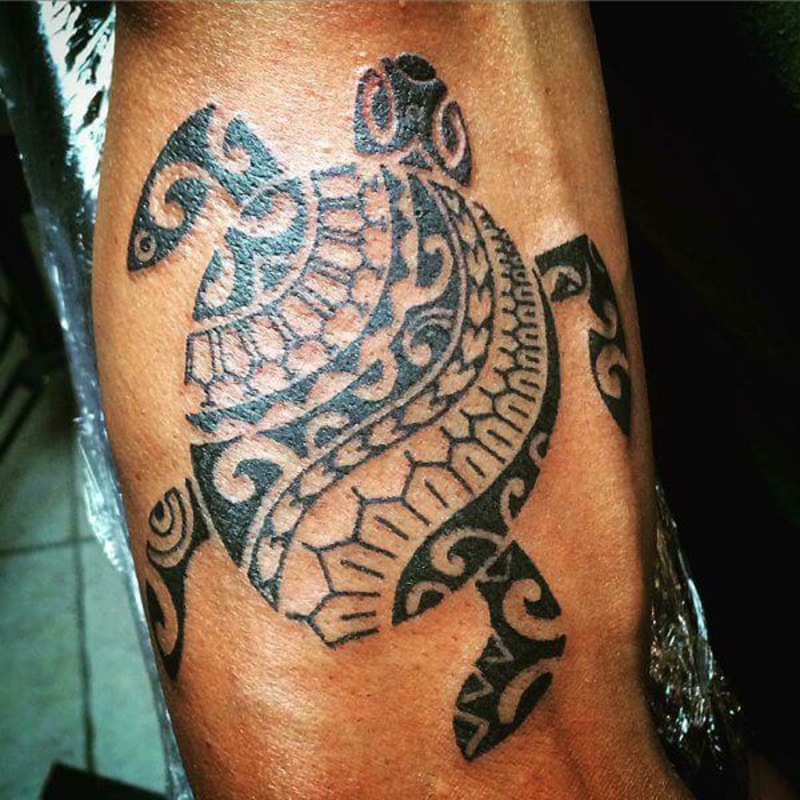 Turtle Tattoo polynesian großflächiges Motiv