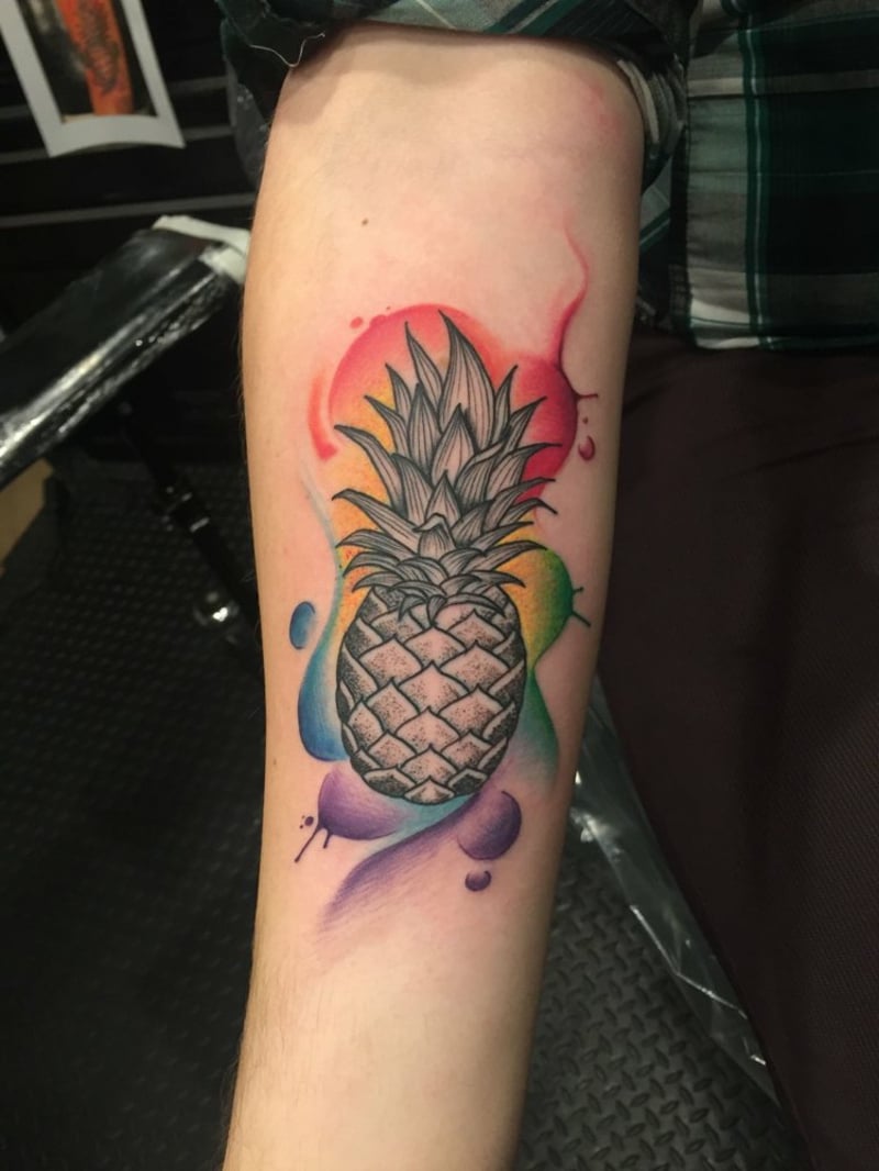 Ananas Tattoo Wasserfarben