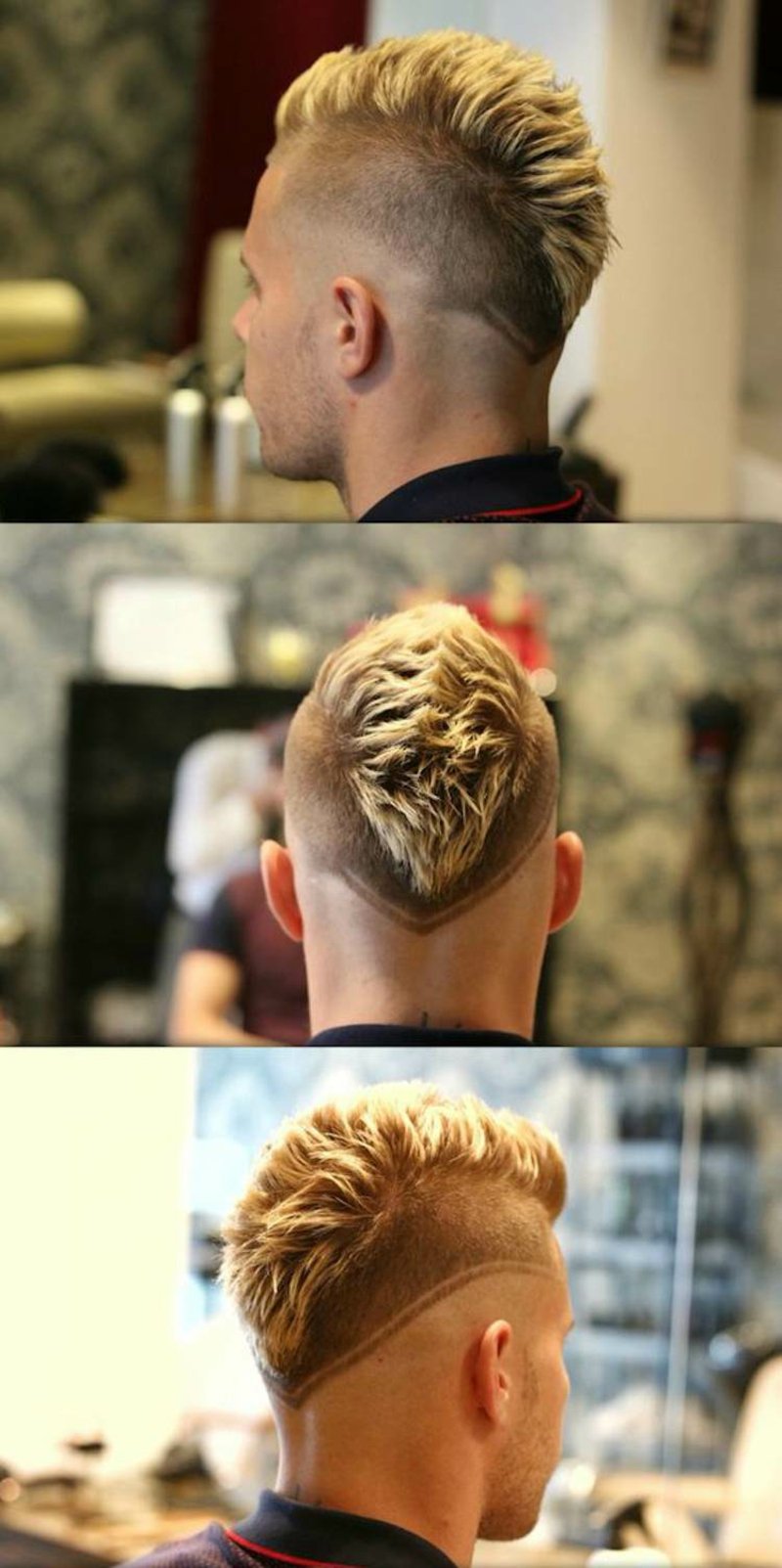 Irokese Männer Frisur extravagant blondiert