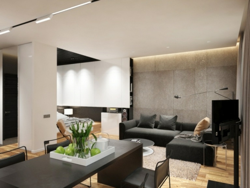indirekte Beleuchtung Decke modern offener Wohnraum