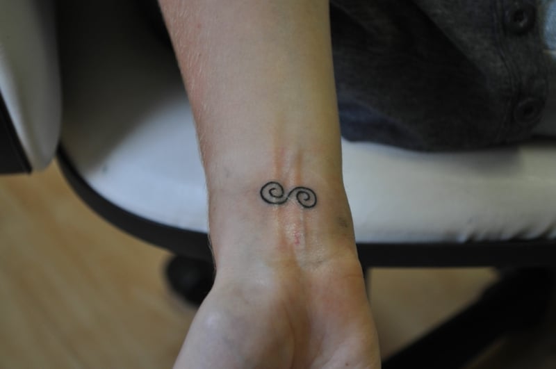 Doppenspirale Tattoo Handgelenk