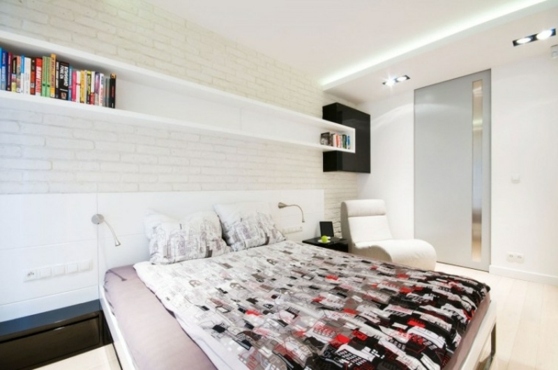 Schlafzimmer in Weiß LED Streifen