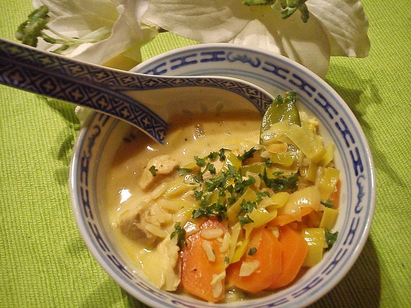 Asia Curry Suppe Serviervorschlag