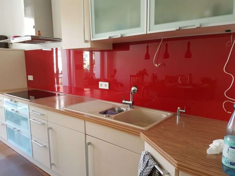 Kuchen Spritzwand Glas