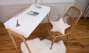 Schreibtisch im skandinavischen Stil weisse Arbeitsplatte