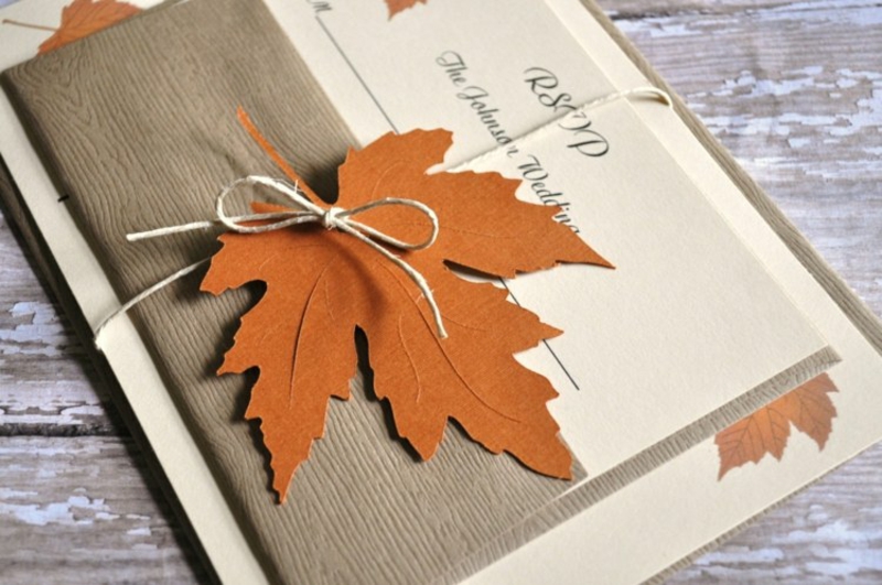 Hochzeit Einladungen gestalten Herbst