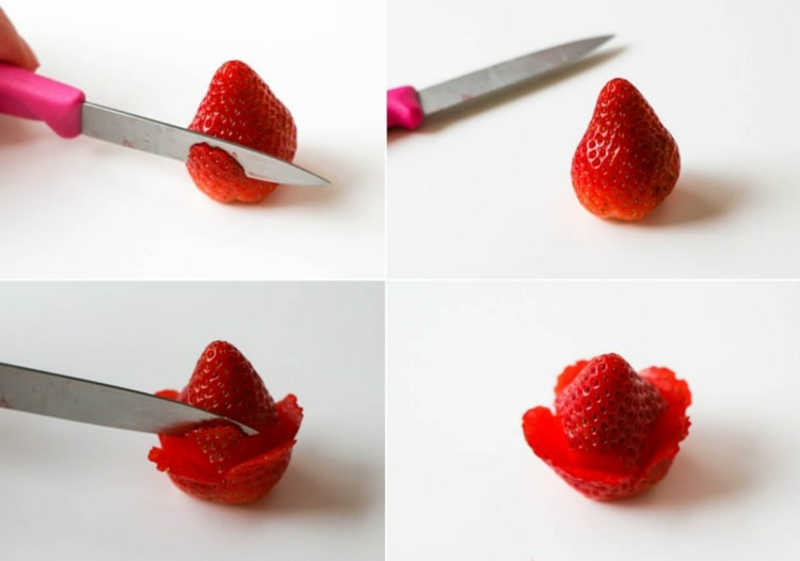 Erdbeer Deko für Torten Erdbeerrose