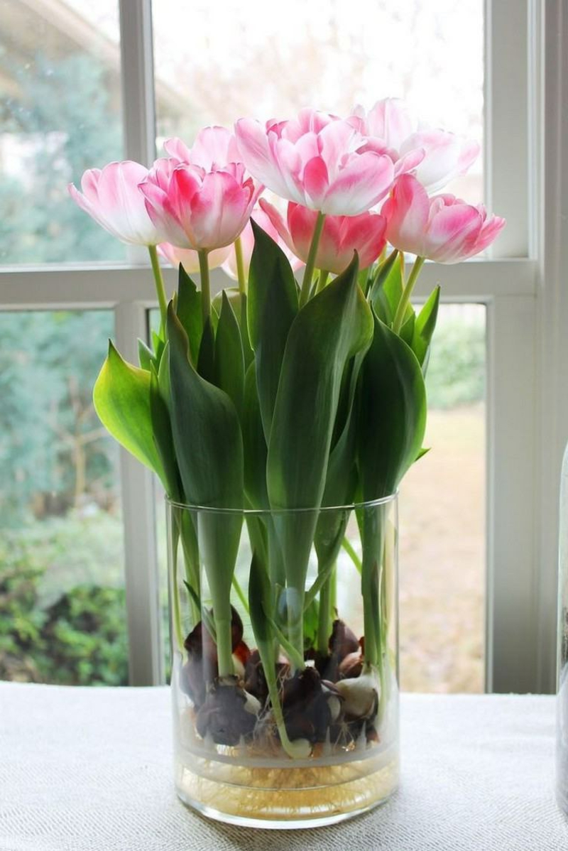 Tulpengesteck Frühlingsdeko wunderschön