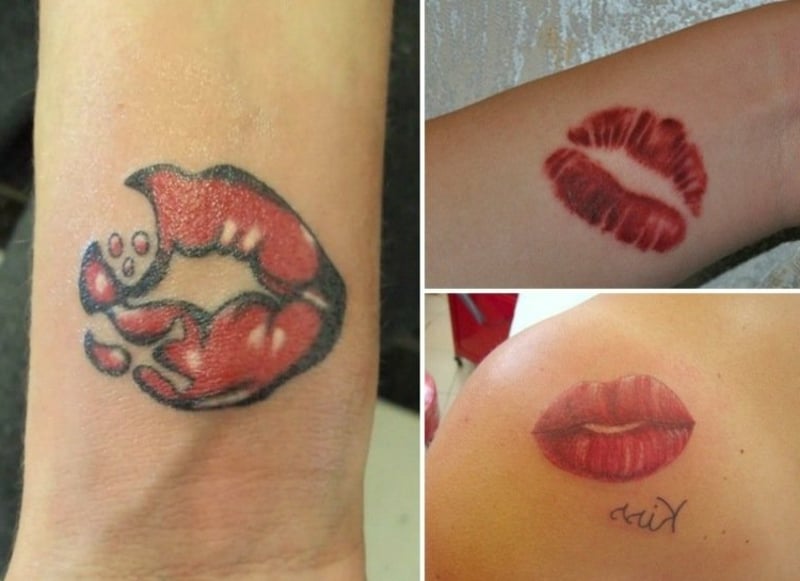 Designideen Kuss Tattoo rot