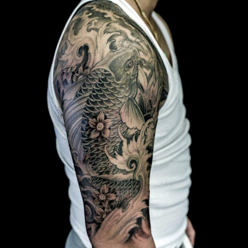 Sleeve Tattoo kompliziert japanische Motive