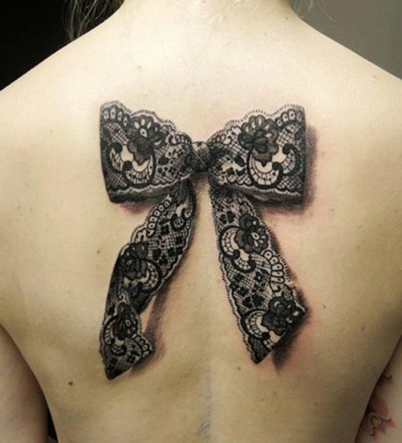 3D Tattoos für Frauen Spitzenband Rücken