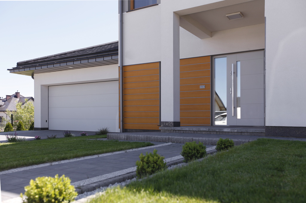 Die Garage als Teil der Architektur mit Übergänge