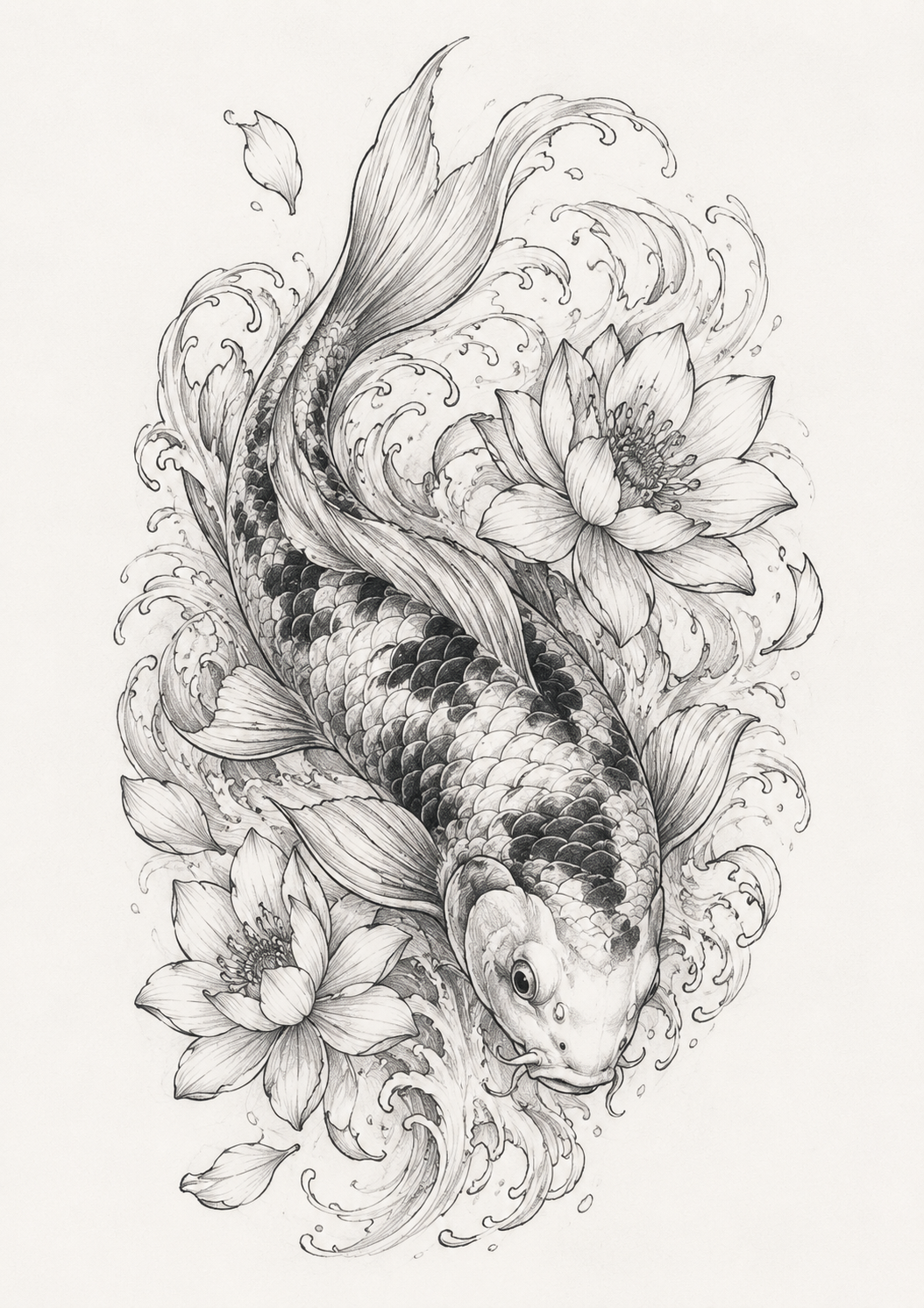 Koi Fisch Tattoo und Lotus Koi Fisch Tattoo und Lotus