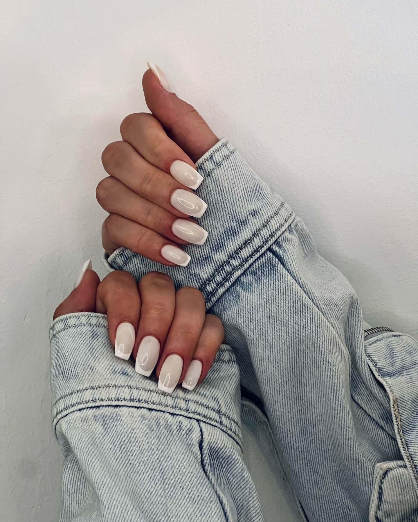 milky french nails milky french nails