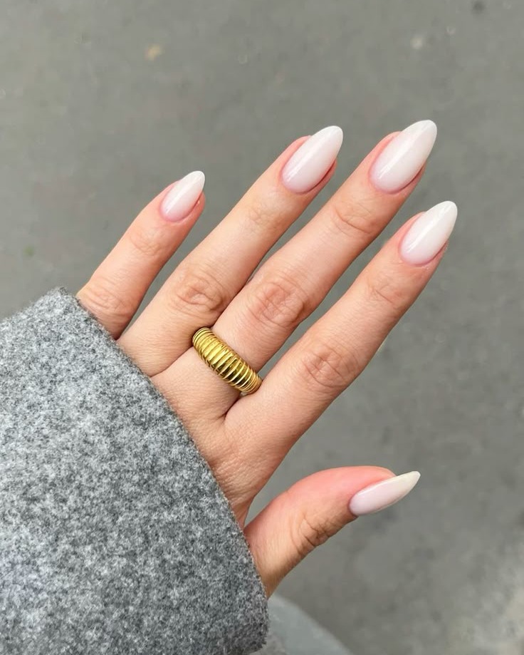 milky white nails milky white nails