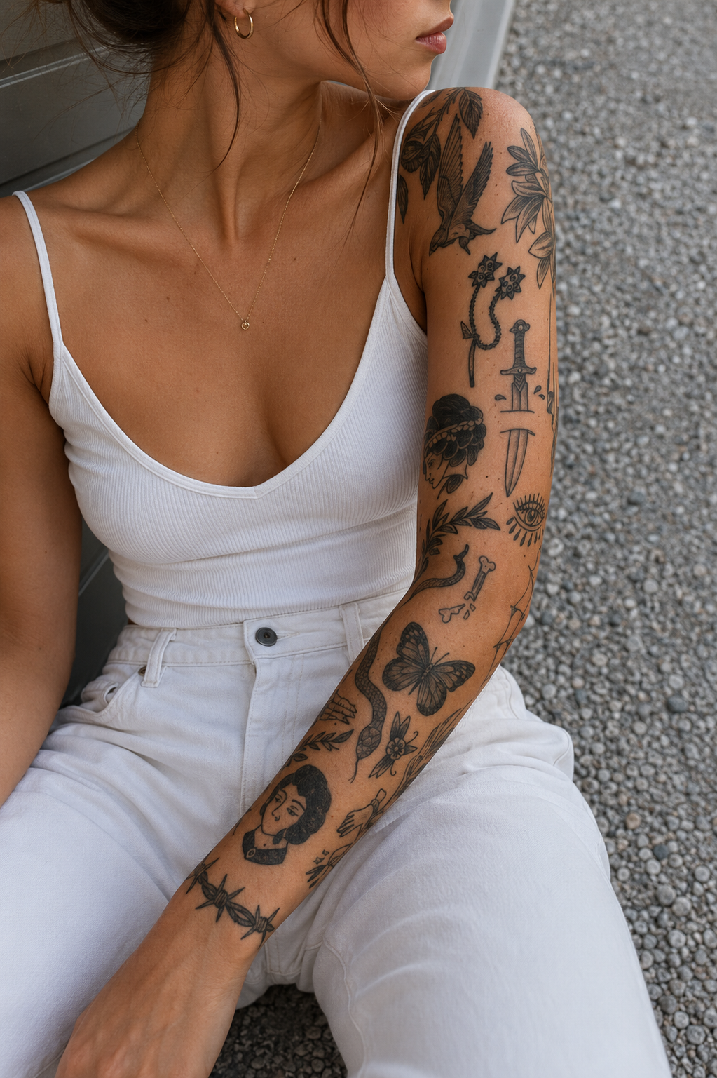 Patchwork Tattoo Frau Patchwork Tattoo Sleeve Frau