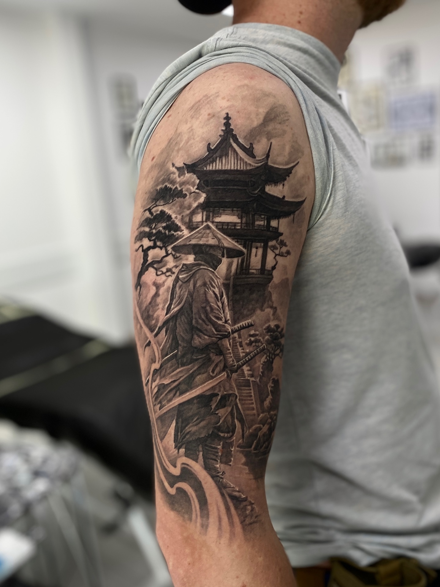 samurai tattoo schwarz grau samurai tattoo schwarz grau